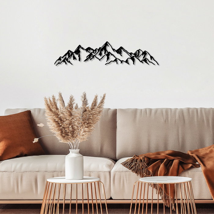 Wallity Mountain View - 1 Escultura de pared de metal negra
